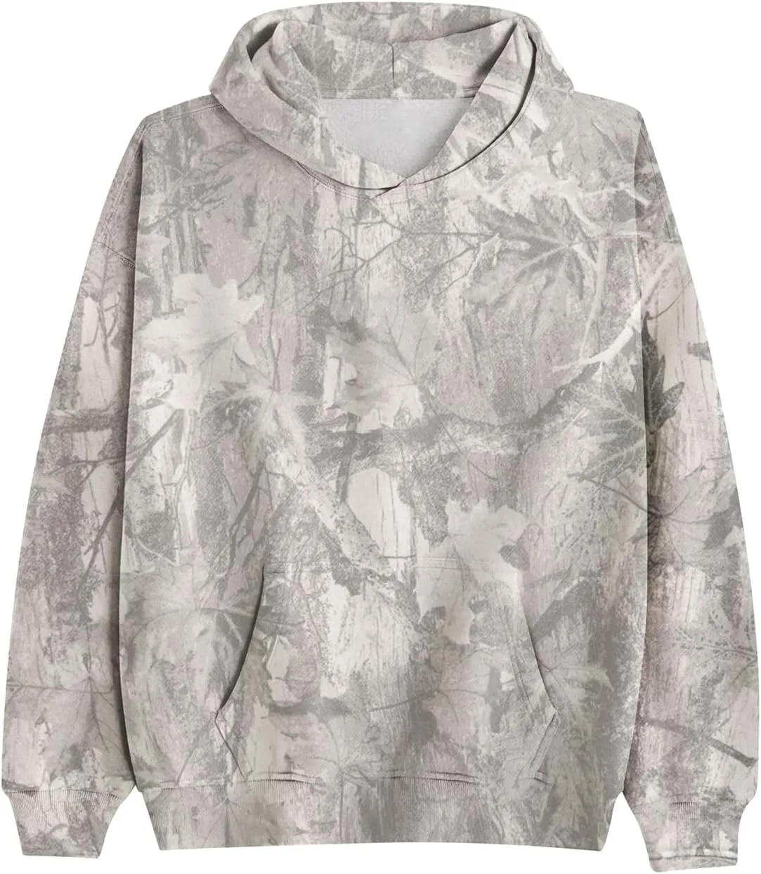 ZWRXW Womens Camo Hoodies Sweatshirts Maple Leaf Printed Fleece Oversized Pullover Casual Long Sleeve Tops with Pocket
